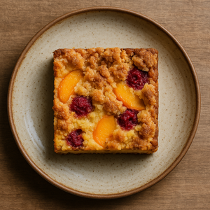 Apricot & Raspberry Buckle